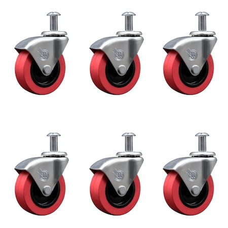 Service Caster Poly Swivel 2.5'' Low Profile Caster for Creeper Cart by, 6PK CREE-SCC-PGCREEP-6